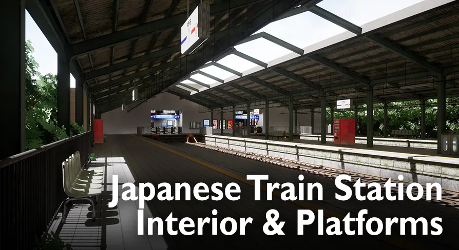 Japanese Railway Station - Interior & Platforms Environment