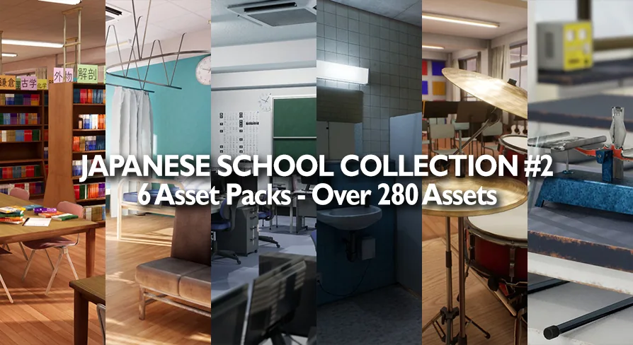 Japanese School Collection #2 - 6 Asset Packs, Over 250 Assets