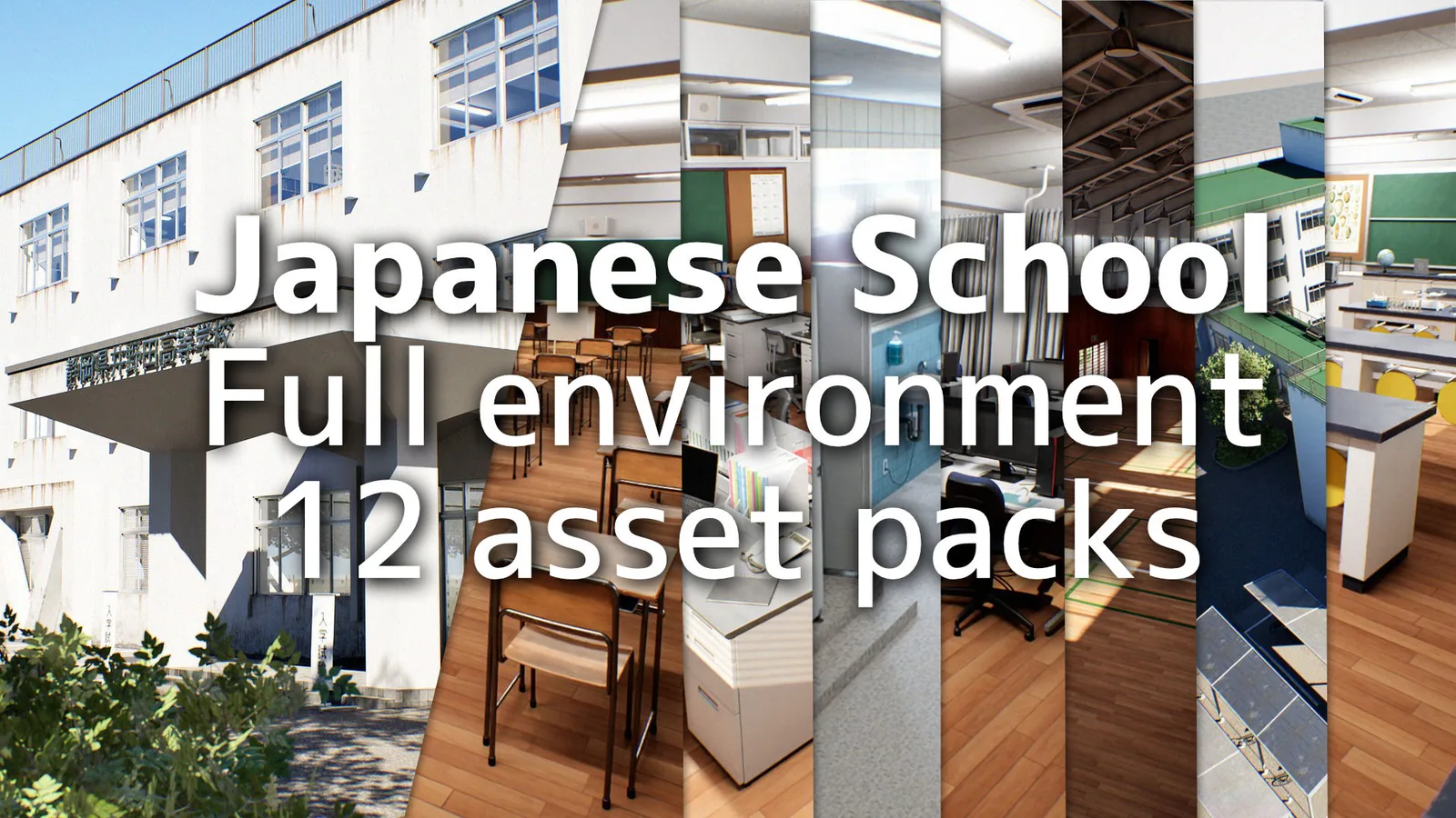 Japanese School - Mega Pack with Full School Environment & 12 asset packs