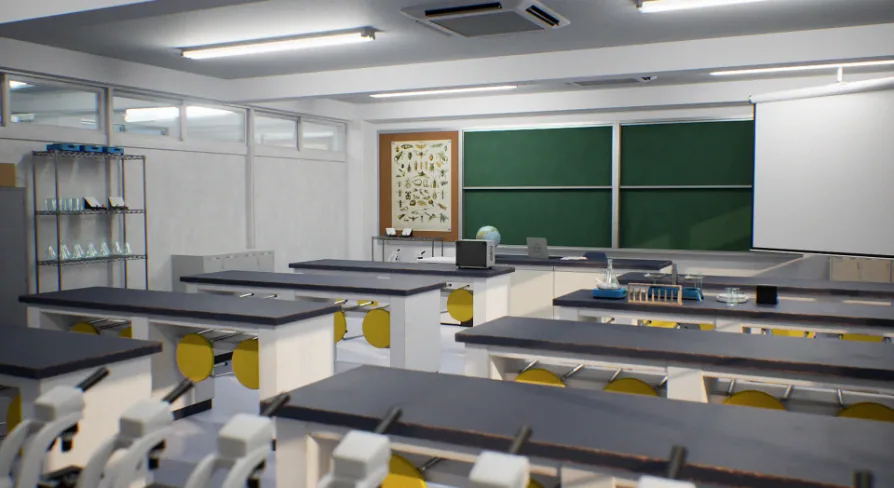 Japanese School Science Classroom