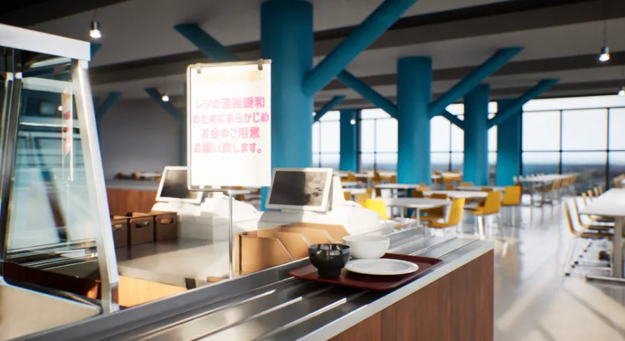 Japanese University & School Cafeteria