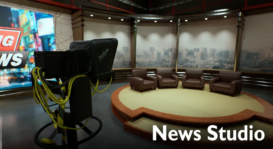 News Studio - Environment for VR, News Reports or Backdrops
