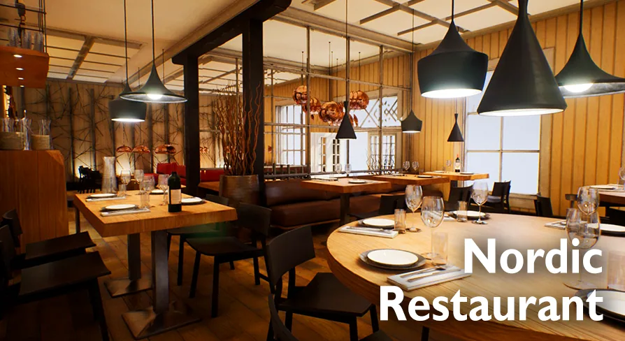 Nordic Restaurant - Archviz Scene