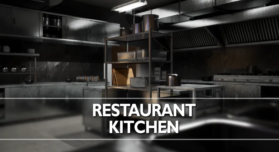 Restaurant Kitchen Asset Pack - 59 Game-Ready Assets